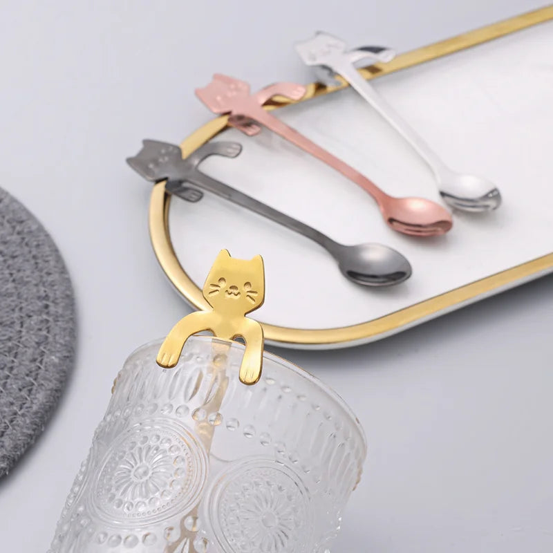 Mini Cute Cat Coffee Spoon Stainless Steel Teaspoon - Friends & Pets Co.