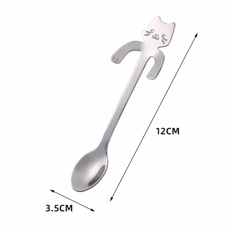 Mini Cute Cat Coffee Spoon Stainless Steel Teaspoon - Friends & Pets Co.