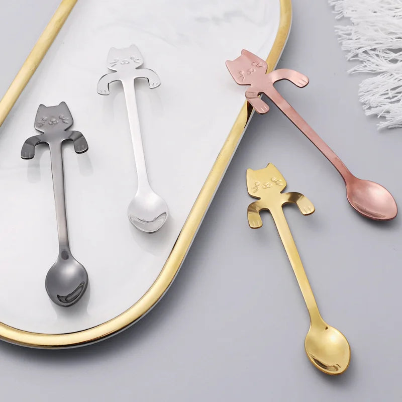 Mini Cute Cat Coffee Spoon Stainless Steel Teaspoon - Friends & Pets Co.