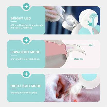 LED Light Pet Nail Clipper Professional Cutter with Safety Lock - - Grooming Tool - Friends & Pets Co.